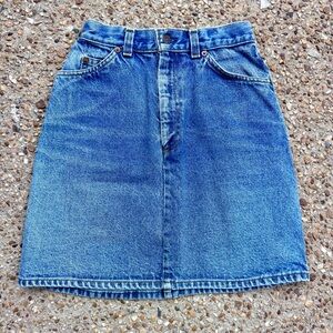 VTG Y2K Levi’s Jean High Rise Skirt White Tab Jr Size 7 Made in USA